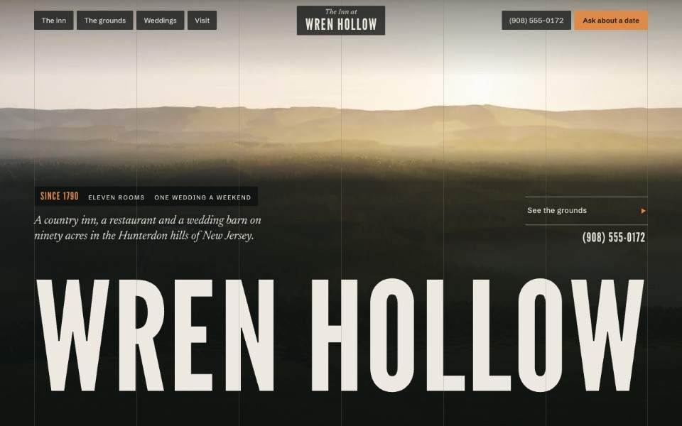 The Inn at Wren Hollow, the new first screen