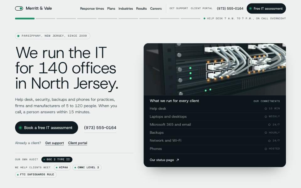 Merritt & Vale, the new first screen